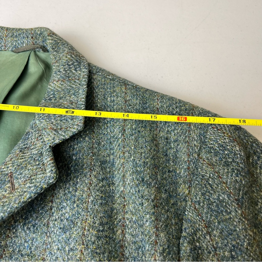 Harris Tweed The Fieldston Green Scottish Virgin Wool Men’s 42 Sport Coat Blazer - Picture 12 of 13